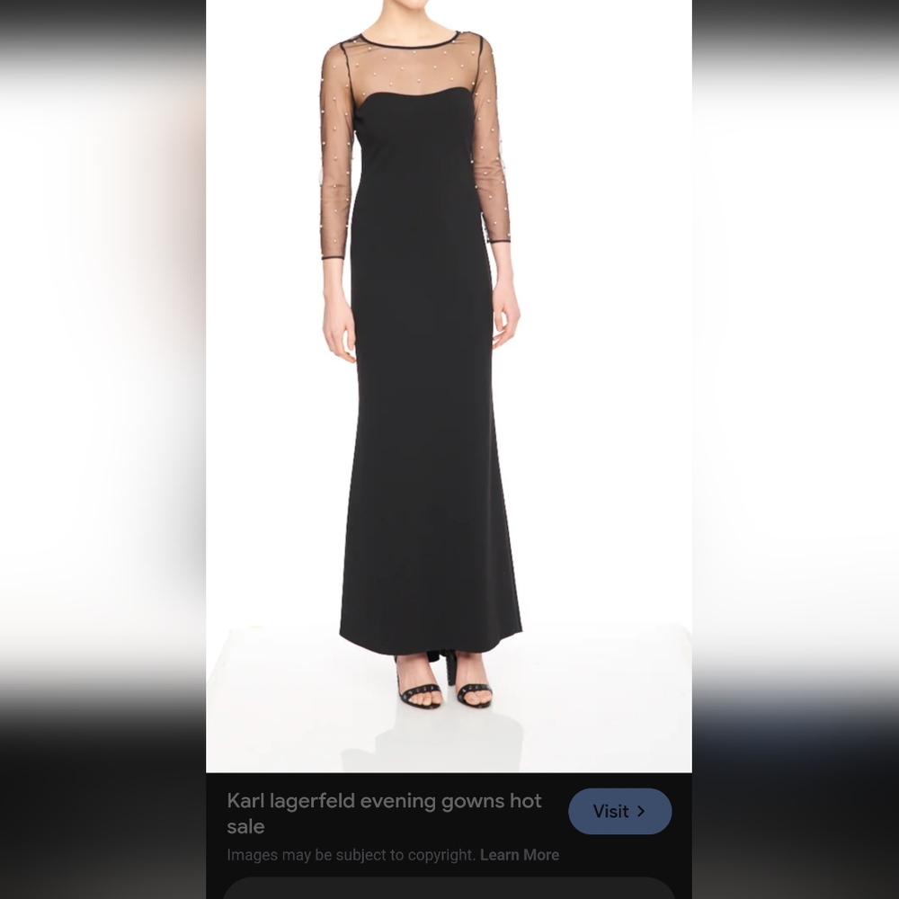 Karl Lagerfeld Black Pearl beaded gown